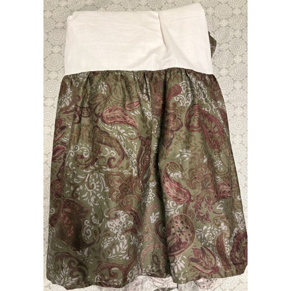 Ralph Lauren Paisley Twin Bed Skirt Green Dorm Bedding Classic - Picture 1 of 3